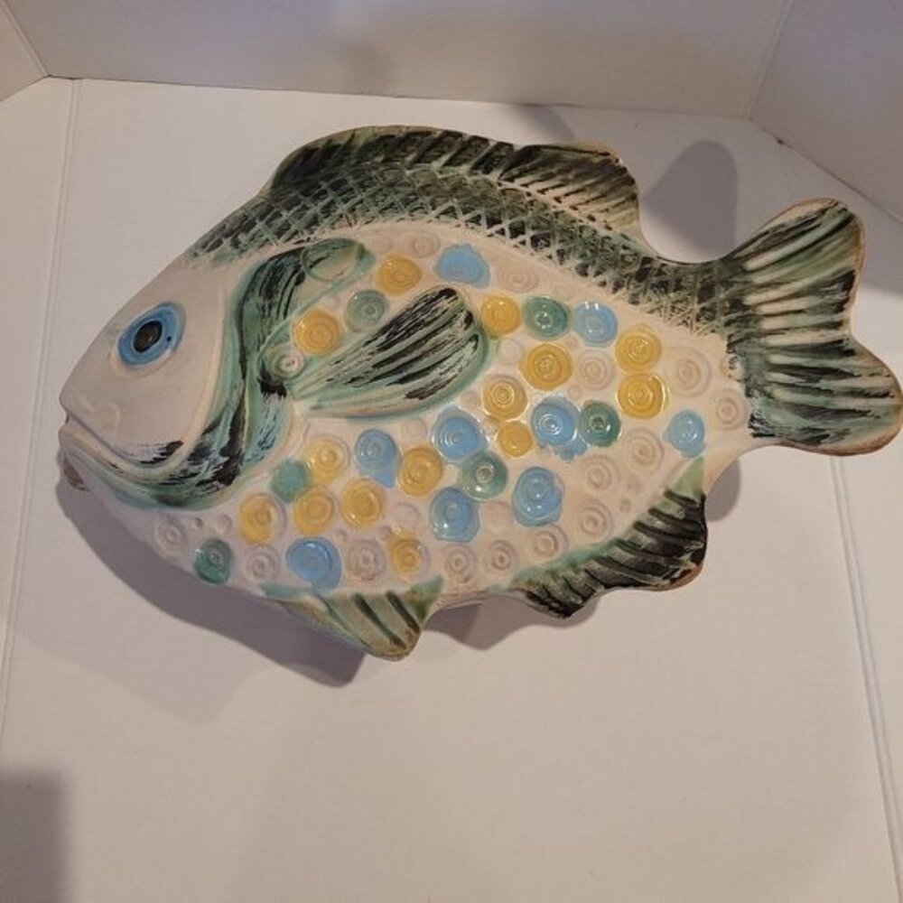 Vintage Mid Century modern Pacific Stoneware Pottery Cookware Fish Large…
